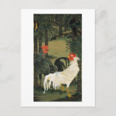 16. 棕 櫚 雄 図, 若 Palm Tree & Rooster, Jakuchū Postkarte (Vorderseite)