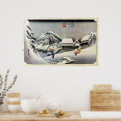 16. 蒲 原 宿, 広 Kanbara-juku, Hiroshige, Ukiyo-e Poster (Küche)