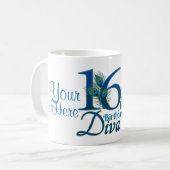 # 16 - 16. Hochzeitstag oder 15. Geburtstag Kaffeetasse (Vorderseite Links)