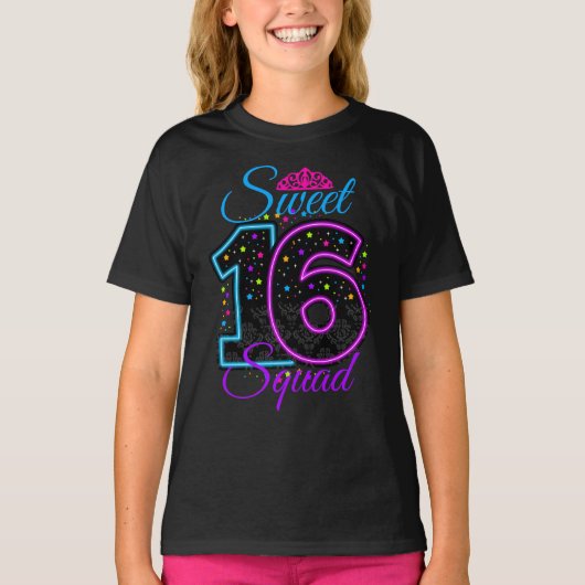 16 16 Squad cumple 16 Sonderanfertigungen T-Shirt (Vorderseite)