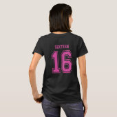 16 16 Varsity num T-Shirt (Schwarz voll)