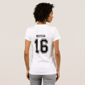 16 16 Varsity num T-Shirt (Schwarz voll)