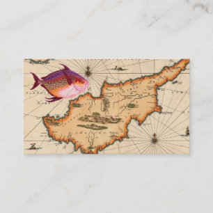 16./17. Jahrhundert Nautical Map Geschäftskarte Visitenkarte