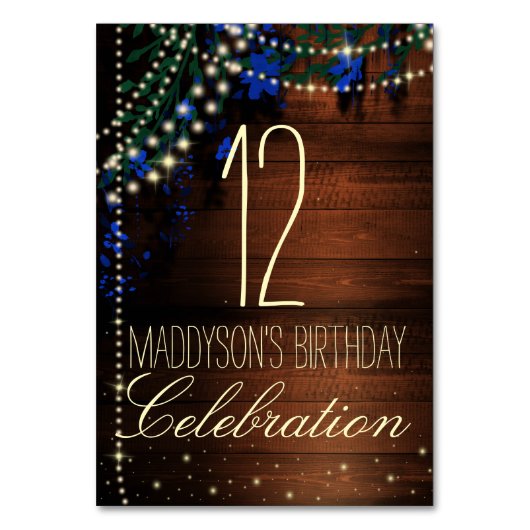 16. 18. 21. 30. 40. 50. 60. 70. Geburtstag Tischnummer (Vorderseite)