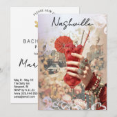 *~* 16 A101 Cocktail FOTO Nashville BACHELORETTE Einladung (Vorne/Hinten)
