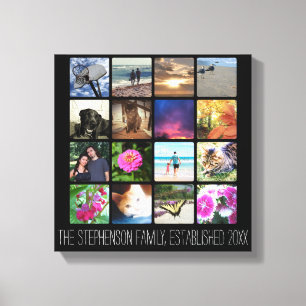 16 abgerundete Ecken FotoCollage oder Instagramm Leinwanddruck