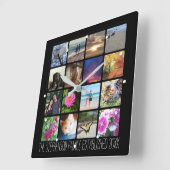16 abgerundete Ecken FotoCollage oder Instagramm Quadratische Wanduhr (Winkel)