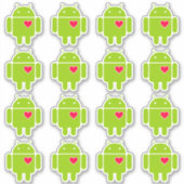 16 Android Robot-Liebe Aufkleber (Vorderseite)