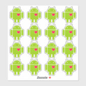16 Android Robot-Liebe Aufkleber (Blatt)
