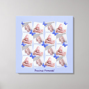 16 Bilder Collage Wertvoll Moments Periwinkle Blue Leinwanddruck