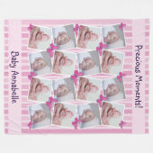 16 Bilder Collage Wertvoll Moments Pink Fleecedecke (Vorderseite (Horizontal))