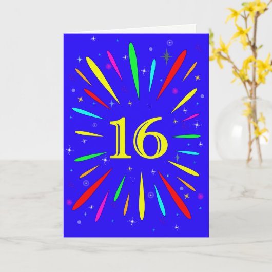 16. Birthday Explosion Card Karte (Gelbe Blume)