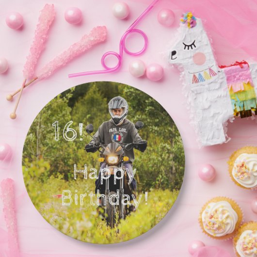 16. Birthday Foto Boy Pappteller (Party)