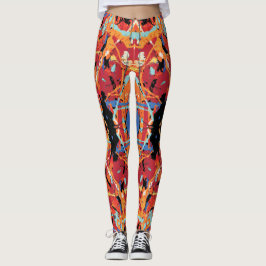 16 Bit Villain Orange Black Spritzer Leggings
