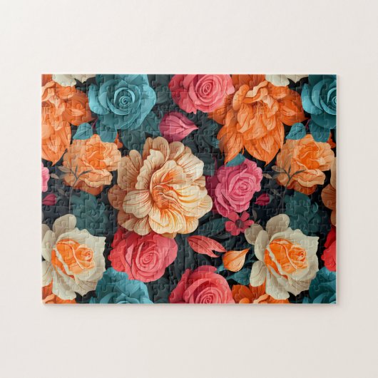 16 Blumenmuster Puzzle (Horizontal)