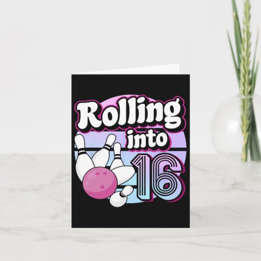 16 Bowling 16. Geburtstag Karte (Vorderseite)