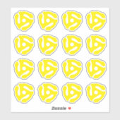 16 COOL Retro Vintag Yellow 45 Distanzabstandhalte Aufkleber (Blatt)