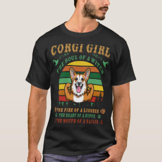 16 Corgi Mädchen Hexe Löwin Hippie Matrose T-Shirt