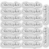 16 Custom Modern 10/11 Letters Name Word Black Aufkleber (Vorderseite)