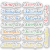 16 Custom Modern 10/11 Letters Name Word Bright Aufkleber (Vorderseite)