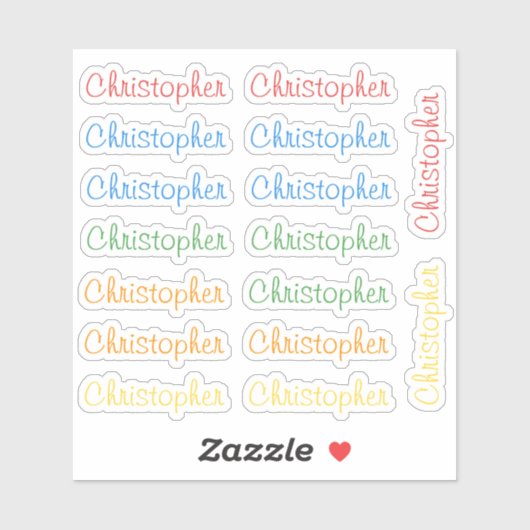 16 Custom Modern 10/11 Letters Name Word Bright Aufkleber (Blatt)