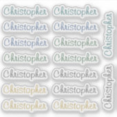 16 Custom Modern 10/11 Letters Name Word Neutral  Aufkleber (Vorderseite)