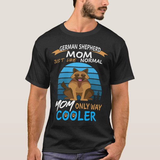 16 Deutsche Schäferhunde-Mama wie normale Mama nur T-Shirt (Vorderseite)