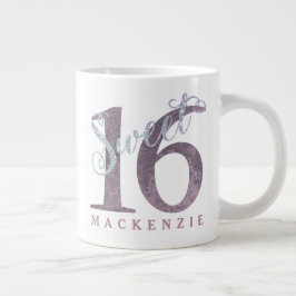 16. Dusty Pink Rose | Sweet 16 Silver Glitzer | Jumbo-Tasse