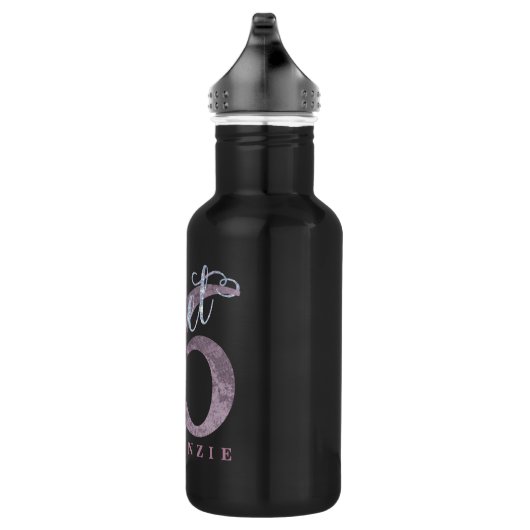 16. Dusty Pink Rose | Sweet 16 Silver Glitzer | Trinkflasche (Rechts)