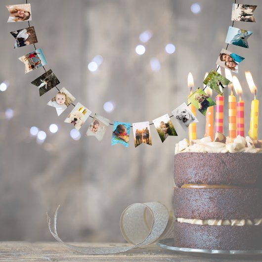 16 eigene Fotos personalisiert Geburtstagsparty Wimpelkette