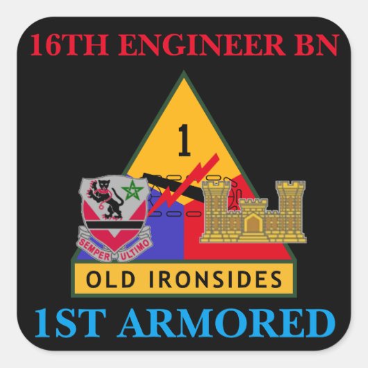 16. ENGINEER BATTALION 1. ARMORED STICKERS (Vorderseite)