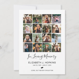 16 Foto Collage Beerdigung Gedenkkarten Einladung