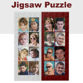 16 Foto Collage borundy und grau Puzzle