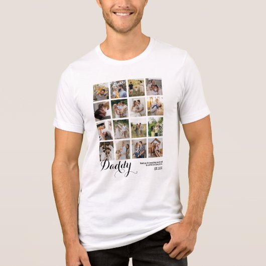 16-Foto-Collage Daddy-Bilder Erinnerungsstück Tri-Blend Shirt (Vorderseite)