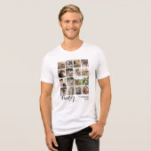 16-Foto-Collage Daddy-Bilder Erinnerungsstück Tri-Blend Shirt (Vorderseite voll)
