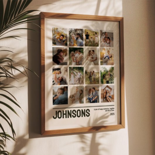 16-Foto-Collage Familien-Hochzeitsbilder Erinnerun Poster