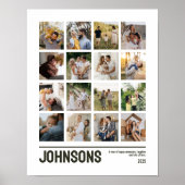16-Foto-Collage Familien-Hochzeitsbilder Erinnerun Poster (Vorne)