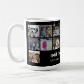 16 Foto Collage Grid - 2 Textfelder - Schwarz-weiß Kaffeetasse (Links)