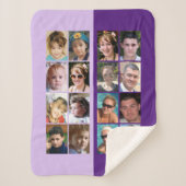 16 Foto Collage hell und dunkel lila Sherpadecke (Vorderseite)
