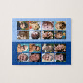 16 Foto Collage hell und dunkelblau Puzzle (Horizontal)