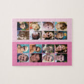 16 Foto Collage hell und dunkelrosa Puzzle (Horizontal)