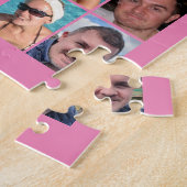 16 Foto Collage hell und dunkelrosa Puzzle (Seite)