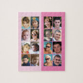 16 Foto Collage hell und dunkelrosa Puzzle (Vertikal)