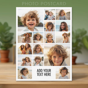 16 Foto-Collage Montage und Text - Kann Weiß bearb Postkarte