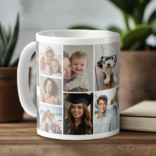 16-Foto-Collage-Raster - Modernes minimales weißes Kaffeetasse