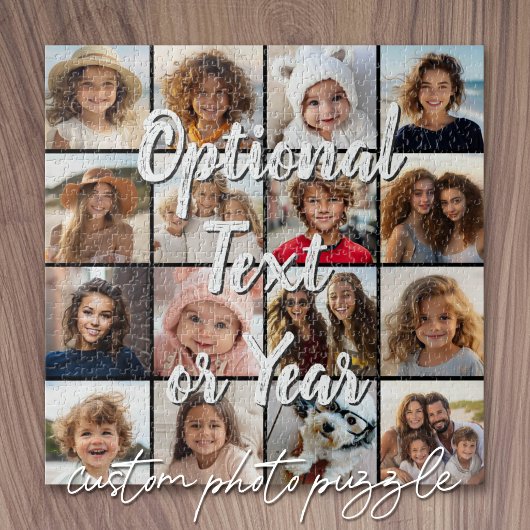 16 Foto-Collage-Script-Text Puzzle