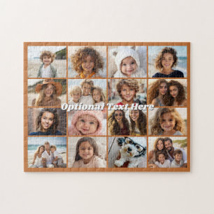 16 Foto-Collage - Terra Cotta Chunky Text Puzzle