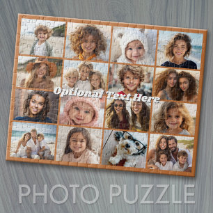 16-Foto-Collage - Terra Cotta-Text mit Klumpen Puzzle