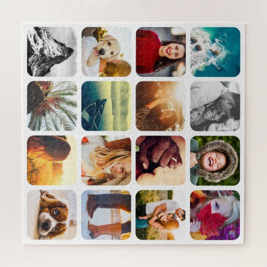 16 Foto Jigsaw Puzzle Vorlage White Rounded (Horizontal)