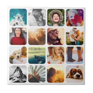 16 Foto-Wandfliesen-Template-Raster Weißer Rahmen Fliese